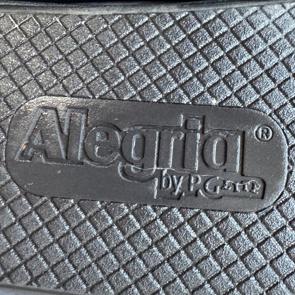 Alegria PG Lite Fiona Coated Cork Print Slide Sandal Tan Wedge Arch Support  9 - Picture 10 of 12